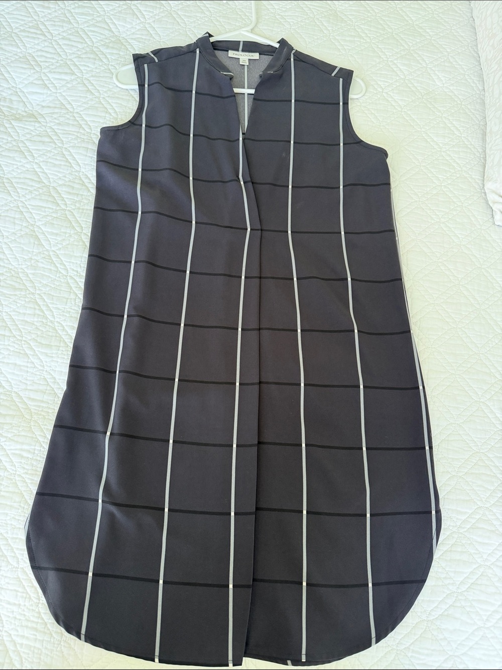 Prologue Charcoal Windowpane Midi Shift Dress